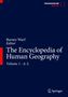 Oben rechts "SPRINGER NATURE Reference", darunter "Barney Warf Editor", Titel "The Encyclopedia of Human Geography"., 2 Bücher