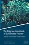"The Palgrave Handbook of Sustainable Finance," bearbeitet von Thomas Walker und Dieter Gramlich. Digitales Datenmuster., Buch