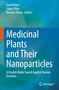 Blauer Hintergrund mit den Texten: "Medicinal Plants and Their Nanoparticles: A Double Blade Sword Against Human Diseases.", Buch