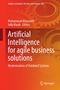 Buchtitel „Artificial Intelligence for agile business solutions“. Rotes und oranges Zahnrad-Design im Hintergrund., Buch
