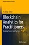 Buchtitel: "Blockchain Analytics for Practitioners". Oberer Teil gelb mit dunklem Text, unterer Teil grau mit einem grafischen Muster., Buch