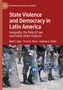 "State Violence and Democracy in Latin America" steht oben. Unten Polizisten in Uniform mit Schilden, auf denen "POLICIA" steht., Buch