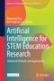 Titel: "Artificial Intelligence for STEM Education Research". Bunte geometrische Formen als Hintergrund., Buch
