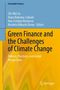 Text: "Sustainable Finance, Green Finance and the Challenges of Climate Change: Policies, Practices, and Global Perspectives". Oben blau, unten gelb., Buch