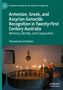 Buchtitel: "Armenian, Greek, and Assyrian Genocide Recognition in Twenty-First Century Australia." Hände zünden Kerzen an., Buch