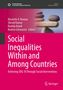 "Social Inequalities Within and Among Countries" in weißem Text auf pinkfarbenem Hintergrund, mit einem Steinbalance-Motiv rechts., Buch