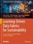 „Learning-Driven Data Fabrics for Sustainability“ auf orangefarbenem Hintergrund, technologische Grafikelemente., Buch