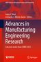 "Advances in Manufacturing Engineering Research" in großen weißen Buchstaben auf rot-violettem Hintergrund mit Zahnrädern., Buch