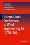 Oben stehen die Namen "Claudio Borri, Gianni Bartoli, Claudio Mannini, Enzo Marino, Editors". Darunter steht "International Conference of Wind Engineering 16 (ICWE 16)". Unten rechts ist das Springer-Logo. Der Hintergrund ist rot.