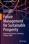 Buchtitel: Future Management for Sustainable Prosperity. Hintergrund: Bunte Linien auf dunklem Grund. Logo: Springer., Buch