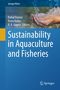 Titel: "Sustainability in Aquaculture and Fisheries". Oben Hände, die Wasser auffangen, blau-grüne Töne., Buch
