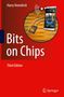 „Bits on Chips“ von Harry Veendrick. Dritte Edition. Smartphone, Mikrochip und Schaltkreise auf rotem Hintergrund., Buch