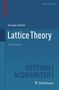 Text im Bild: "George Grätzer Lattice Theory A Brief Tour". Blaues Hintergrunddesign mit Verlagslogo., Buch