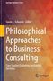 Cover für ein Buch mit Titel: Philosophical Approaches to Business Consulting. Der Hintergrund zeigt ein dreieckiges Muster in warmen Farben., Buch