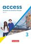 "Access, Workbook mit interaktiven Übungen, 3, Cornelsen." Zwei Jugendliche und die Tower Bridge in London, aufgeteilt durch diagonale Linie., Buch