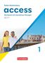 Text: Baden-Württemberg, access, Workbook mit interaktiven Übungen, Mit digitalen Medien, 1, Cornelsen.  
Bild: Zwei lachende Kinder spazieren am Strand., Buch