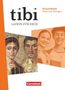 „tibi. Latein für dich“ steht oben. Rechts „Gesamtband Texte und Übungen“. Unten „Cornelsen“. Abwechselnde Bilder von Gemälden und lächelnden Jugendlichen., Buch