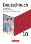 „Deutschbuch 10“, Gymnasium G9 NRW, Trainingsheft Zentrale Prüfung 2027. Illustration einer Person mit Stift., Buch