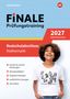 "FINALE Prüfungstraining", "2027 Baden-Württemberg", "Realschulabschluss Mathematik". Lächelndes Kind im weißen T-Shirt mit Zahlen., 1 Buch und 1 Diverse
