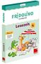 "Lesezeit 4" oben, darunter Zeichnung: Krokodil, Lama und Koala am Strand. "Mit Selbstkontrolle", "Fridolino Lernkartei"., Buch