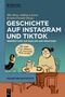 Text: "Nee, Oma! Jetzt nochmal in 60 Sekunden für TikTok!" Illustration: Frau am Tisch, telefonierend, mit Tee und Hund., Buch