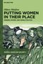 „Hilary Matfess: PUTTING WOMEN IN THEIR PLACE. GENDER, POWER, AND WORLD POLITICS.“ Illustration von Frauen mit Haaren und Fischen., Buch