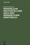 Heinrich Dernburg: Persönliche Rechtsstellung nach dem Bürgerlichen Gesetzbuch, Buch