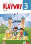 PLAYWAY 3, Cards Set. Drei Kinder picknicken vor Tower Bridge, Luftblasen mit Länderflaggen schweben umher., Buch