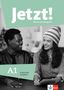 "Jetzt! Deutsch als Fremdsprache. A1 Unterrichtshandbuch." Zwei Personen lächeln sich an, eine hält ein Tablet., Buch