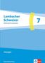 "Lambacher Schweizer, Mathematik für Gymnasien, 7, Lösungen." Blaues Cover, gelber Halbkreis, Klett-Logo unten rechts., Buch