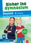 „Sicher ins Gymnasium“, „Deutsch 4. Klasse“, „Der komplette Lernstoff“. Mädchen lächelnd, Illustration eines Jungen., Buch