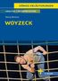 Titel: "KÖNIGS ERLÄUTERUNGEN – WOYZECK" von Georg Büchner. Unten klammert ein Mann eine Frau von hinten., Buch