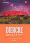 „Diercke Geography“ in großer Schrift, darunter „For Bilingual Classes Volume 1“. Roter Felsen unter Sternenhimmel., Buch