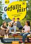 Text: "A1.2 Gefällt mir! Deutsch für Jugendliche Kursbuch, Interaktive Version plus App, Hueber". Vier Jugendliche sitzen draußen auf Bänken., 1 Buch und 1 Diverse