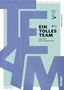 "EIN TOLLES TEAM B1.2 DEUTSCH FÜR JUGENDLICHE. Große Buchstaben als Hintergrundgrafik in Blau. Arbeitsbuch.", 1 Buch und 1 Diverse