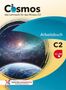 Text: "Cosmos das Lehrwerk für das Niveau C2, Arbeitsbuch, C2". Darstellung: Erde und Galaxie im Hintergrund., 1 Buch und 1 Diverse