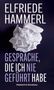 "Elfriede Hammerl: Gespräche, die ich nie geführt habe. Zerknülltes Papier vor dunkelviolettem Hintergrund.", Buch