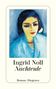 "Ingrid Noll, Nacheule. Roman Diogenes." Ein expressionistisches Porträt einer Frau mit nachdenklichem Ausdruck in Blau., Buch