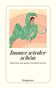 "Immer wieder schön. Wie man die guten Vorsätze bricht. Diogenes." Illustration einer Person in grünen Streifen im Pyjama., Buch