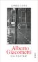 JAMES LORD. Alberto Giacometti: Ein Porträt. Schwarzweißfoto eines Mannes in nasser Straße vor Gebäude mit Bäumen., Buch