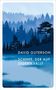 DAVID GUTERSON, SCHNEE, DER AUF ZEDERN FÄLLT. Illustration von nebligem Wald mit Zedernbäumen in Blautönen., Buch