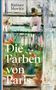 Text: "Rainer Moritz. Die Farben von Paris. Roman. Oktopus." Illustration: Impressionistisch, Balkon mit Pflanzen., Buch