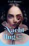 Text oben: "Ursel Bäumer". In der Mitte steht "Nachtflug zum Pico da Vara Roman". Unten: "NAGEL UND KIMCHE". Eine Geige verdeckt teils ein Gesicht., Buch