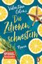 Der Text lautet: „Valentina Cebeni, Die Zitronenschwestern, Roman“. Zitronenscheiben und ein Seestern sind dekorativ angeordnet., Buch