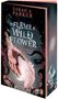 Text: "Sarah A. Parker, To Flame a Wild Flower, Vergeltung, Roman." Zwei Hände berühren sich, umgeben von Blüten und Mustern., Buch