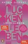 Text: "KATRIN SEYFERT LÜCKENLEBEN, Mein Mann, der Alzheimer, die Konventionen und ich. SPIEGEL Bestseller." 

Visuelle Beschreibung: Rosa, grauer Hintergrund., Buch