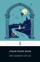 Text: "AUTOR*INNEN, DUMMY-COVER, PENGUIN KLASSIKER." Illustration mit blauem Oberteil, schwarzem Unterteil und Pinguin-Logo., Buch