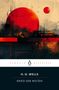 "PENGUIN KLASSIKER; H.G. Wells, Krieg der Welten" steht vor abstrakten, roten Kreisen und Strukturen., Buch