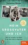 „Susanne Beyer, Mein Großvater und ich“, drei alte Fotos auf grünem Hintergrund, Pinguin-Logo unten., Buch