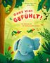 Text: "Ganz viel GEFÜHLT! Ein Bilderbuch für hochsensible Kinder." Illustration von einem glücklichen Elefanten im Dschungel., Buch